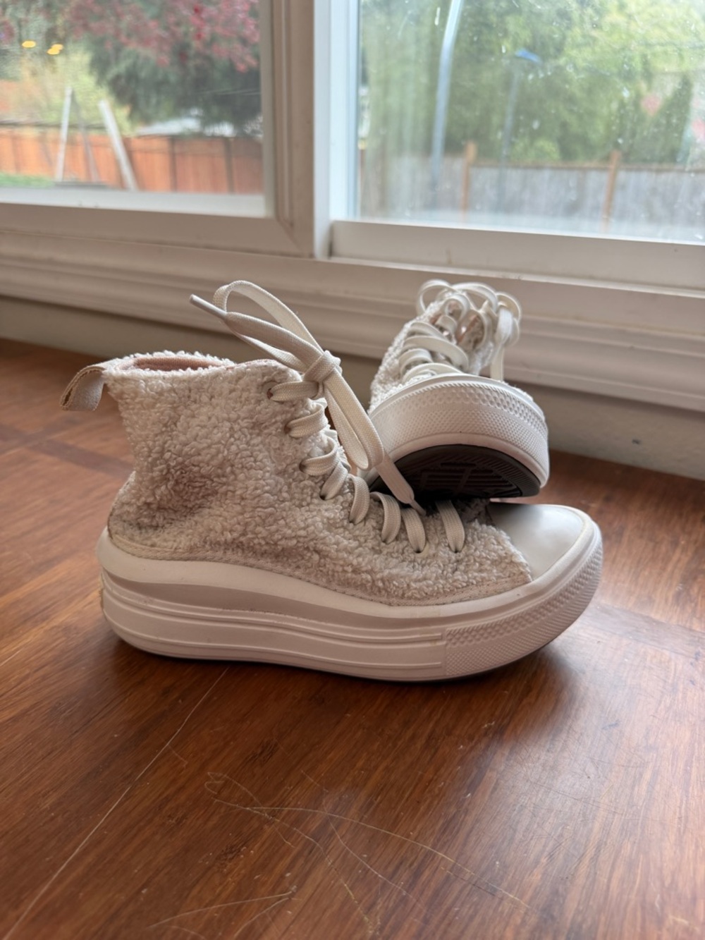 High-Top Sherpa converse - Cream